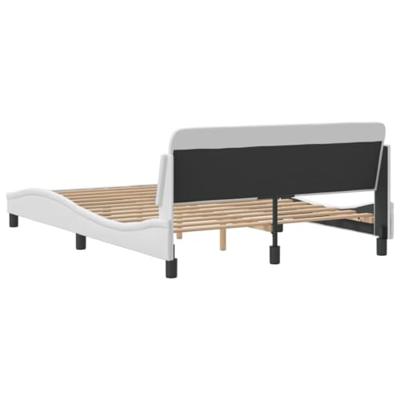 Bedframe met hoofdbord kunstleer wit 140x190 cm