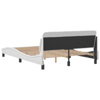 Bedframe met hoofdbord kunstleer wit 140x190 cm - thumbnail