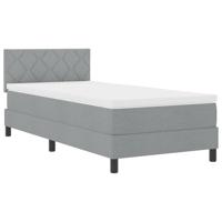 Boxspring Bed met Matras Lichtgrijs 90x190 cm Stof - thumbnail