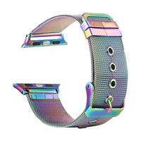 By Qubix - Milanese met gesp bandje - Multicolor - Compatible met Apple Watch 38mm / 40mm / 41mm / 42mm - Compatible Apple watch bandjes - thumbnail
