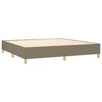 Boxspring met matras stof taupe 200x200 cm - thumbnail
