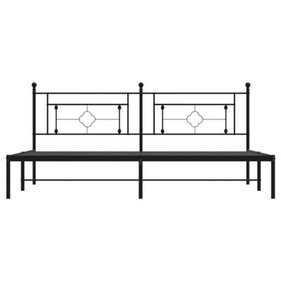 Bedframe met hoofdbord metaal zwart 193x203 cm