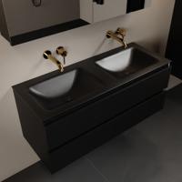 MONDIAZ AIVY 120cm badmeubel Urban, wastafel Urban solid surface dubbel zonder kraangat met spiegelkast (AI-351651URBAN-NO - AI-M120URDU - AI-C120URMI) - thumbnail