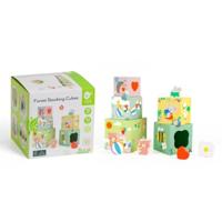 Classic World stapelblokken met bosdieren, 10dlg. - thumbnail