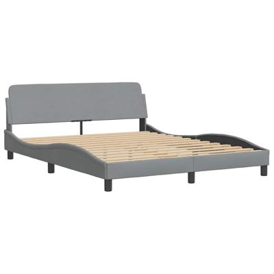 Bedframe zonder matras stof lichtgrijs 160x200 cm Bedframe zonder matras stof lichtgrijs 160x200 cm