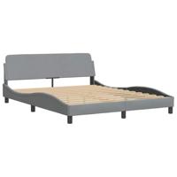 Bedframe zonder matras stof lichtgrijs 160x200 cm - thumbnail