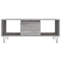 Salontafel 90x50x36,5 cm bewerkt hout grijs sonoma - thumbnail