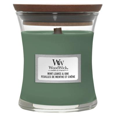 Woodwick Mint Leaves & Oak Medium Candle