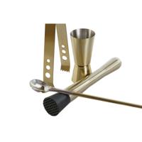 Cocktail Set DKD Home Decor Gouden Roestvrij staal 500 ml 8 x 8 x 21 cm - thumbnail