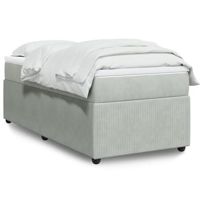 Boxspring met matras fluweel lichtgrijs 120x190 cm