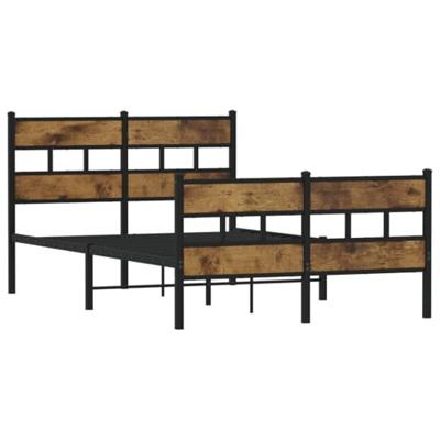 Bedframe zonder matras metaal gerookt eikenkleurig 120x200 cm