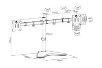 Digitus DA-90401 Monitor-tafelbeugel Aantal monteerbare displays: 2 Display(s) 38,1 cm (15) - 81,3 cm (32) Zwart, Zwart (mat) Draaibaar, In hoogte verstelbaar, - thumbnail