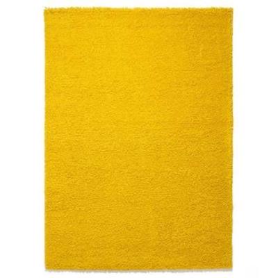 Tapeso Hoogpolig vloerkleed shaggy Trend effen - geel - 80x150 cm