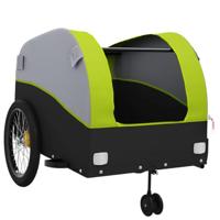 VidaXL Fietstrailer 45 kg ijzer zwart en groen - thumbnail