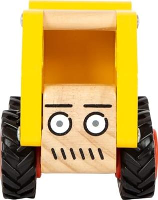 Small Foot houten cementvrachtwagen geel - thumbnail