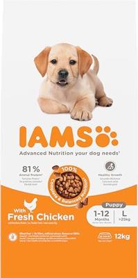 Iams for Vitality Puppy Large met kip hondenvoer 2 x 12 kg