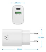 Draagbare oplader Ewent EW1321 Wit 20 W - thumbnail