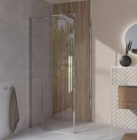 Saqu Trophy douchecabine met draaideur incl. antikalk 90x80x203cm chroom - thumbnail