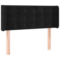Hoofdbord met randen 83x16x78/88 cm fluweel zwart - thumbnail
