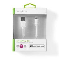 Sync and Charge-Kabel | Apple Lightning 8-Pins Male - USB-A Male | 1,0 m | Wit - thumbnail