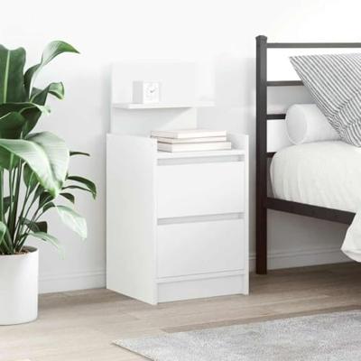 Nachtkastjes met 2 lades 2 st 38x34x80 cm wit