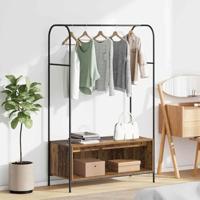 VidaXL Kledingrek bruin eiken 100 x 44 x 160 cm bewerkt hout - thumbnail