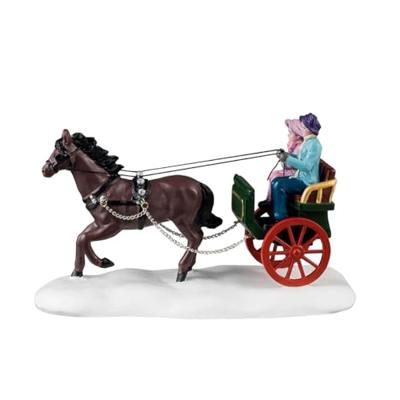 Lemax winter carriage ride kerstdorp tafereel Caddington Village 2024