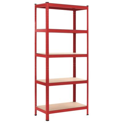 vidaXL Opbergrek 80x40x180 cm staal en MDF rood vidaXL Opbergrek 80x40x180 cm staal en MDF rood