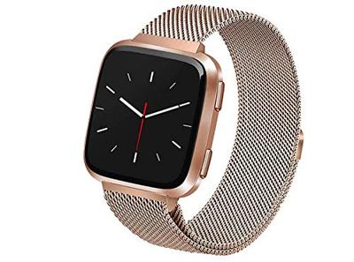 Fitbit Versa 1 / 2 & Lite milanese bandje - Maat: Large - Champagne Goud