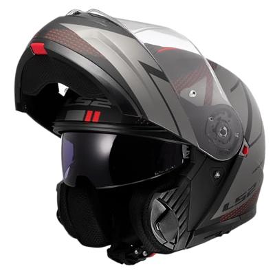 LS2 opklaphelm "ff908 strobe ii code" helmet ff908 stro. ii code xl black/grey matt LS2 opklaphelm "ff908 strobe ii code" helmet ff908 stro. ii code xl black/grey matt