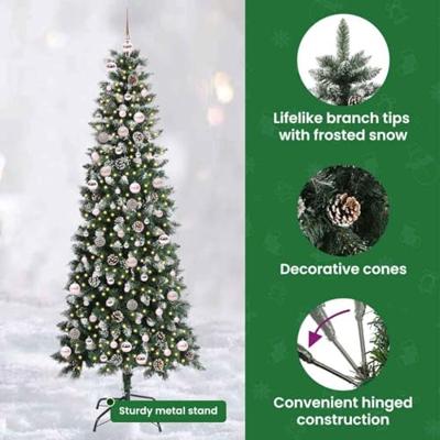VidaXL Kunstkerstboom met 300 led groen 240 cm pvc en plastic en staal