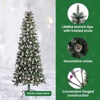 VidaXL Kunstkerstboom met 300 led groen 240 cm pvc en plastic en staal - thumbnail