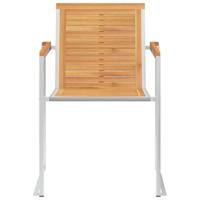 Tuinstoelen 8 st met kussens massief teakhout - thumbnail