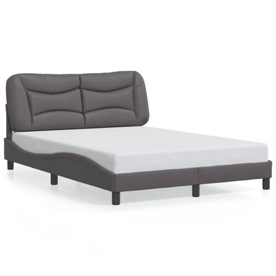 Bedframe zonder matras "Hvar" kunstleer grijs 140x190 cm