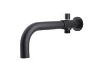 Wiesbaden inbouw-baduitloop met omstel rond 23cm mat zwart - thumbnail