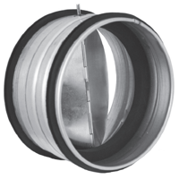 Terugslagklep Ø100mm met afdichtingsrubber - tussen kanaal - thumbnail