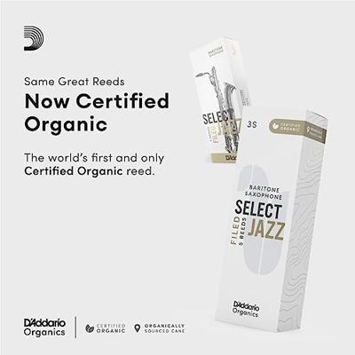D'Addario Woodwinds ORSF05BSX3S Organic Select Jazz Baritonsaxofoonriet, 3 Soft, 5-pack D'Addario Woodwinds ORSF05BSX3S Organic Select Jazz Baritonsaxofoonriet, 3 Soft, 5-pack