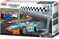 Sluban Racing Car with straight bouwstenen set - thumbnail