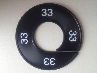 Maatring 9cm zwart/wit 33