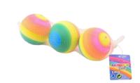 John Toy Regenboog ballen 3 stuks in net - thumbnail