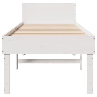 Bedframe zonder matras massief grenenhout wit 75x190 cm Bedframe zonder matras massief grenenhout wit 75x190 cm