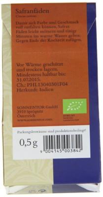 Sonnentor Saffraan bio 0.5 Gram
