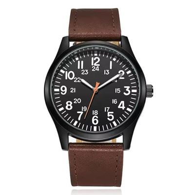 Stijlvol herenhorloge met bruin lederen band - Klassiek design Stijlvol herenhorloge met bruin lederen band - Klassiek design