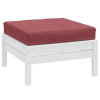 VidaXL Palletkussen 60x60x10 cm stof gemêleerd wijnrood - thumbnail