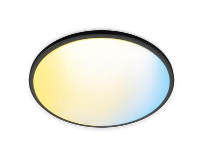 WiZ 8719514554955 SuperSlim WiZ Ceiling 22W B RD 27-65K TW LED-plafondlamp LED LED vast ingebouwd 22 W Zwart