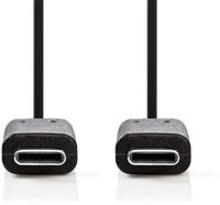 Nedis USB-Kabel | USB 3.2 Gen 1 | USB-C Male | USB-C Male | 60 W | 4K@60Hz | 5 Gbps | Vernikkeld | 3.00 m | Rond | PVC | Zwart | Doos - CCGB64700BK30 - thumbnail