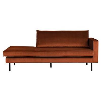 WOOOD Daybed 'Rodeo' Rechts, Velvet, kleur Roest