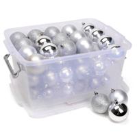 Lifetime Kerstballen set in box - 70 ballen - Plastic / Kunststof | Zilver - thumbnail