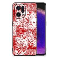 Telefoonhoesje OPPO Find X5 Angel Skull Rood - thumbnail