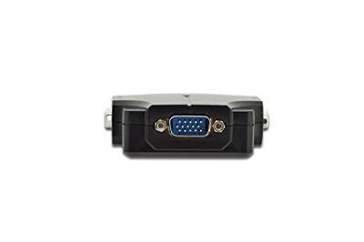 DIGITUS Professional VGA splitter, 2-poort, plastic behuizing, 350 MHz, HDSUB 15/M - 2x HDSUB 15/F, max. resolutie 1920x1080 pixels, zwart
